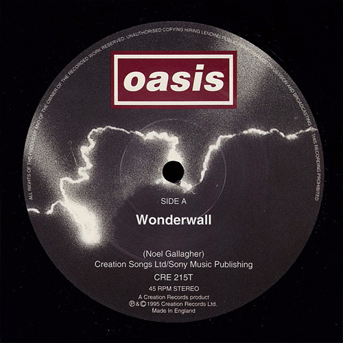 Oasis - Wonderwall | Creation Records (CRE 215T) - 3