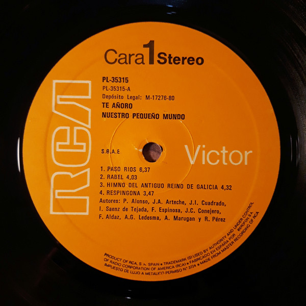 Nuestro Pequeño Mundo - Te Añoro | RCA (PL 35315) - 4