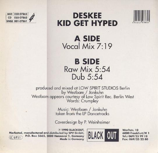 Deskee - Kid Get Hyped | Black Out (SPV 050-07865) - 2