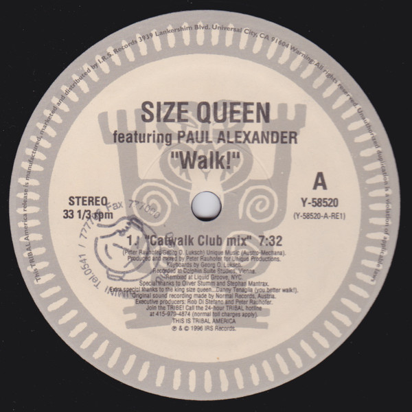 Size Queen Featuring Paul Alexander - Walk! | TRIBAL America (Y-58520) - 2