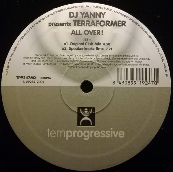 DJ Yanny Presents Terraformer - All Over! | Temprogressive (TP9247MX) - 3 DJ Yanny Presents Terraformer - All Over! | Temprogressive (TP9247MX) - 3