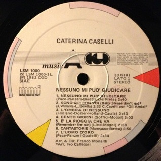 Caterina Caselli - Nessuno Mi Può Giudicare | CGD (LSM 1000) - 3 Caterina Caselli - Nessuno Mi Può Giudicare | CGD (LSM 1000) - 3
