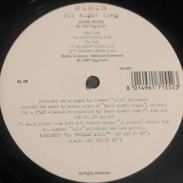 Clara - All Night Long | Evasioni Latine (EL 08)