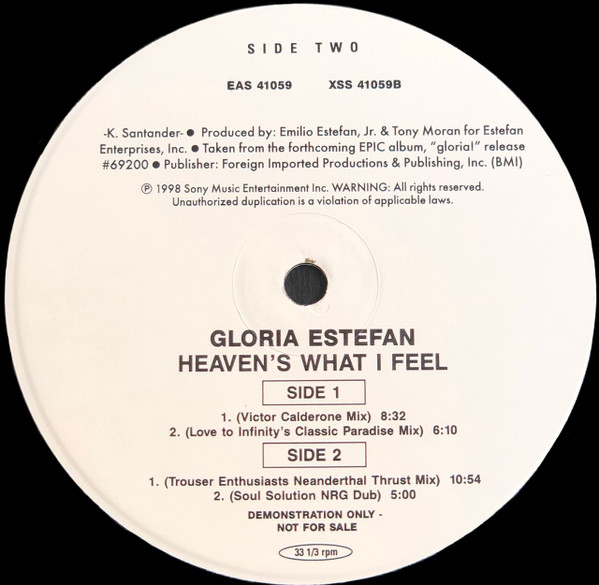 Gloria Estefan - Heaven's What I Feel | Epic Dance (EAS 41059)