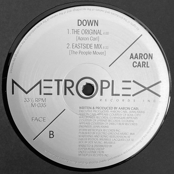 Aaron-Carl - Down | Metroplex (M-035) - 2