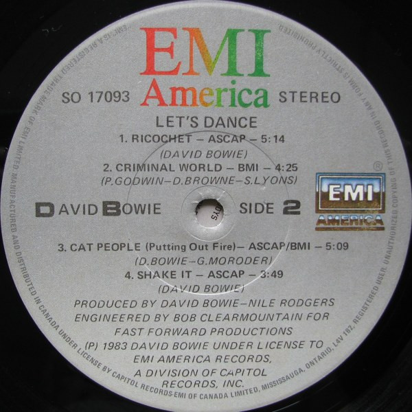 David Bowie - Let's Dance | EMI America (SO 17093) - main David Bowie - Let's Dance | EMI America (SO 17093) - main