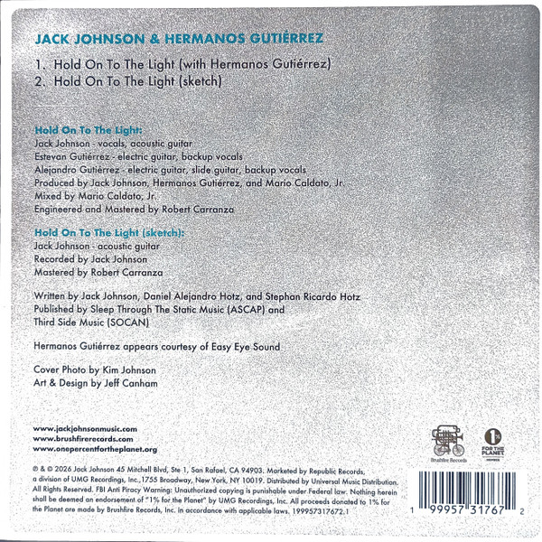 Jack Johnson & Hermanos Gutiérrez - Hold On The Light | Brushfire Records (00199957317672) - 2