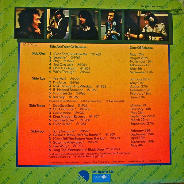 The Hollies - The History Of The Hollies - 24 Genuine Top Thirty Hits | EMI (5C 180-52 301 2) - 2