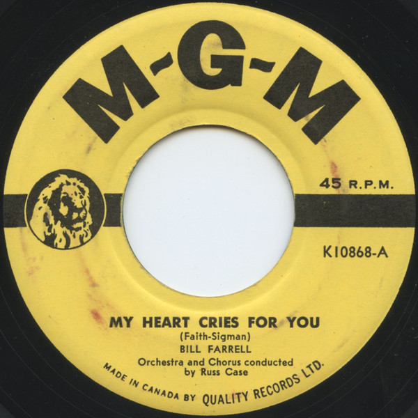 Bill Farrell - My Heart Cries Out For You | MGM Records (K10868) - main