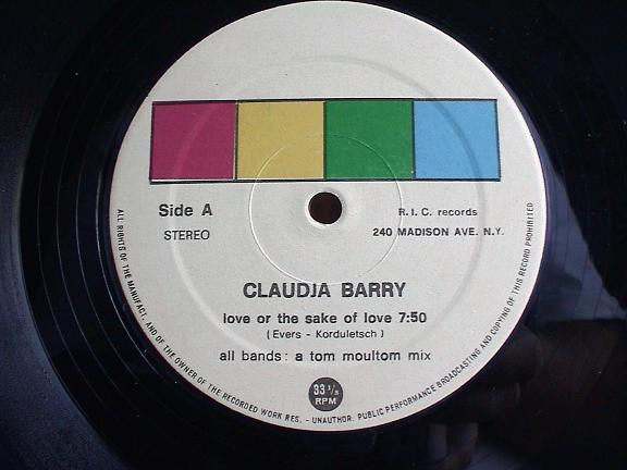 Claudja Barry - Love Or The Sake Of Love / Sweet Dynamite | R.I.C. Records (MC 0045) - 2 Claudja Barry - Love Or The Sake Of Love / Sweet Dynamite | R.I.C. Records (MC 0045) - 2