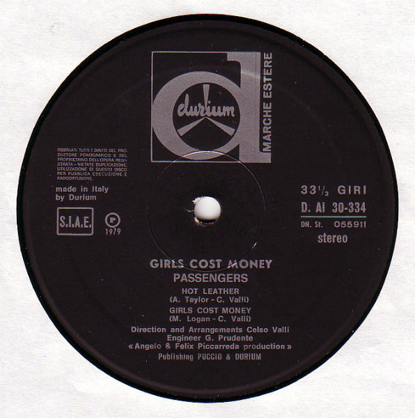 Passengers - Girls Cost Money | Durium Marche Estere (D. AI 30-334) - 3
