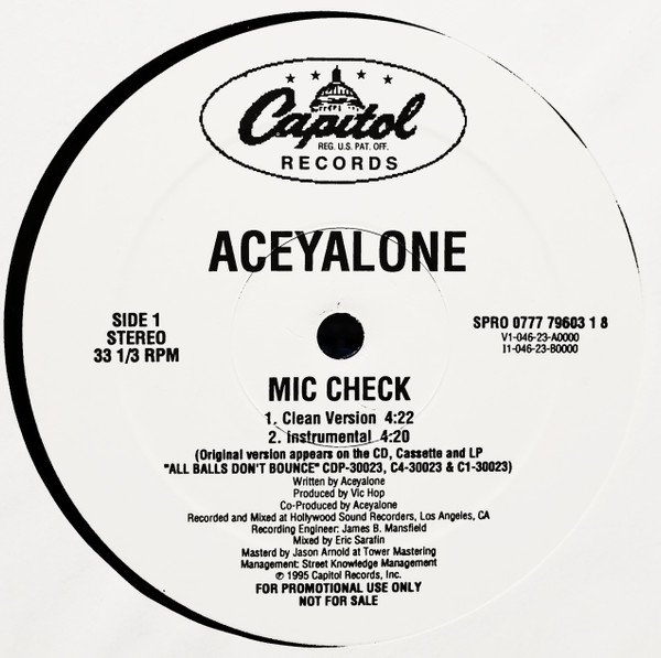 Aceyalone - Mic Check | Capitol Records (SPRO 0777 79603 1 8)