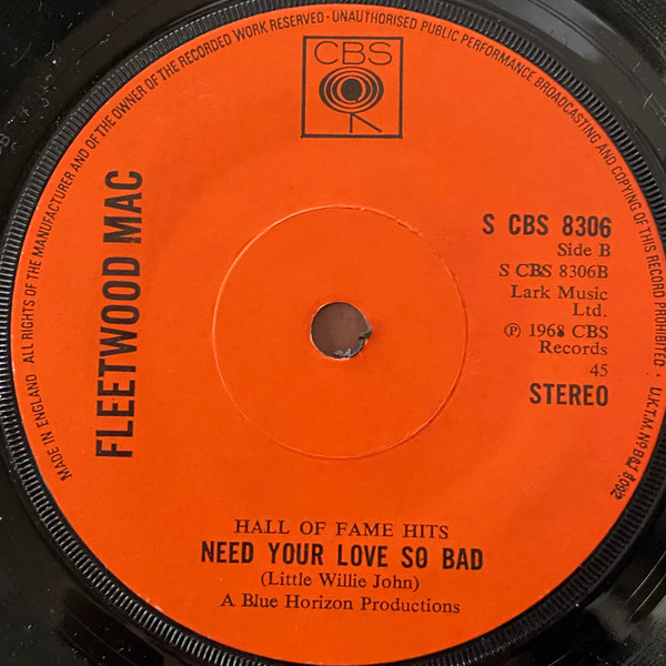 Fleetwood Mac - Albatross / Need Your Love So Bad | CBS (S CBS 8306) - 2