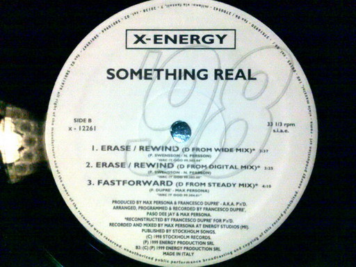 Something Real - Erase/Rewind - Fastforward | X-Energy Records (X-12261) - 3