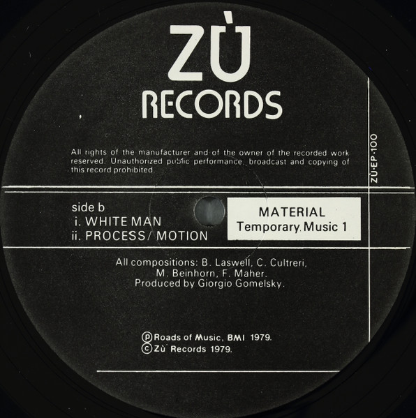 Material - Temporary Music 1 | ZÙ Records (ZÙ-EP-100) - 4