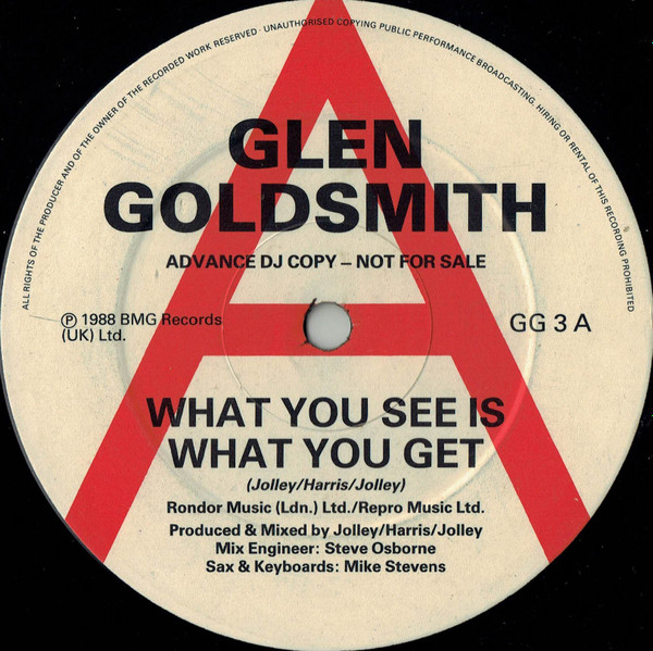 Glen Goldsmith - What You See Is What You Get | RCA (GG 3) - main Glen Goldsmith - What You See Is What You Get | RCA (GG 3) - main