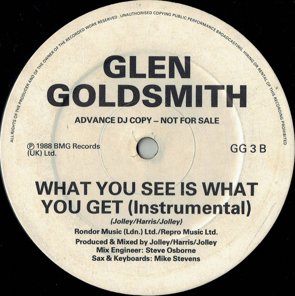 Glen Goldsmith - What You See Is What You Get | RCA (GG 3) - 2 Glen Goldsmith - What You See Is What You Get | RCA (GG 3) - 2