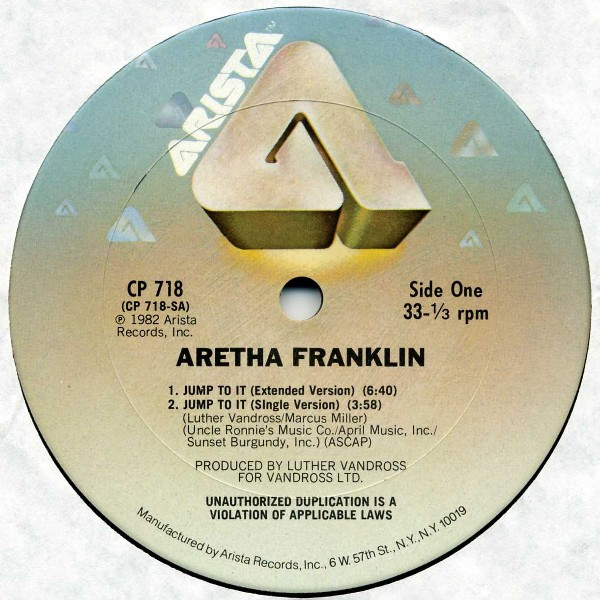 Aretha Franklin - Jump To It | Arista (CP 718)