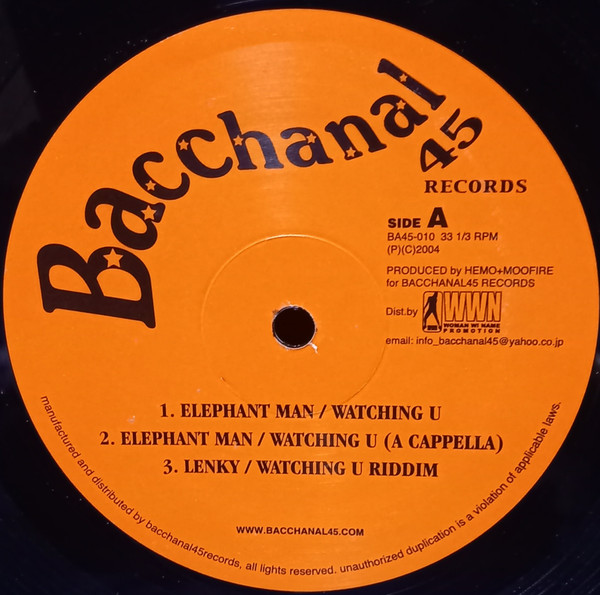 Various - Watching U | Bacchanal 45 Records (BA45-010)