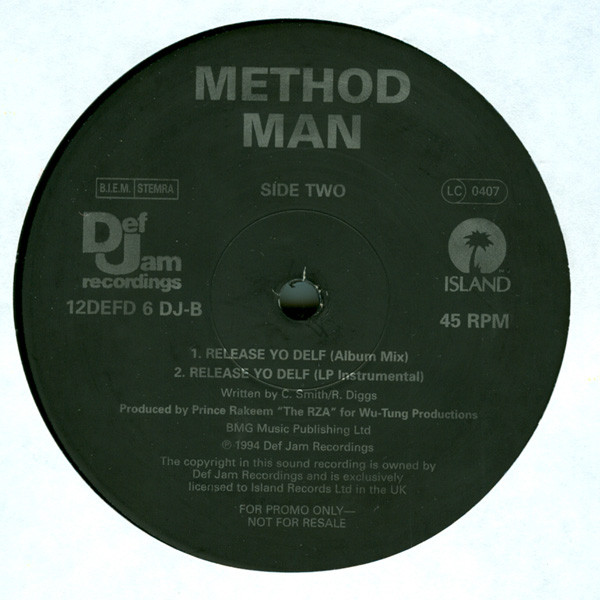 Method Man - Release Yo' Delf (Exclusive U.K. Mixes) | Island Records (12 DEFD 6 DJ) - 3
