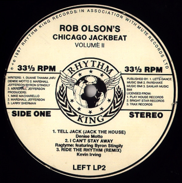 Rob Olson - Rob Olson's Chicago Jackbeat Vol Two | Rhythm King (LEFT LP2) - 3 Rob Olson - Rob Olson's Chicago Jackbeat Vol Two | Rhythm King (LEFT LP2) - 3