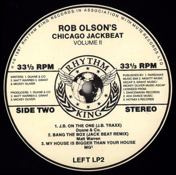 Rob Olson - Rob Olson's Chicago Jackbeat Vol Two | Rhythm King (LEFT LP2) - 4 Rob Olson - Rob Olson's Chicago Jackbeat Vol Two | Rhythm King (LEFT LP2) - 4