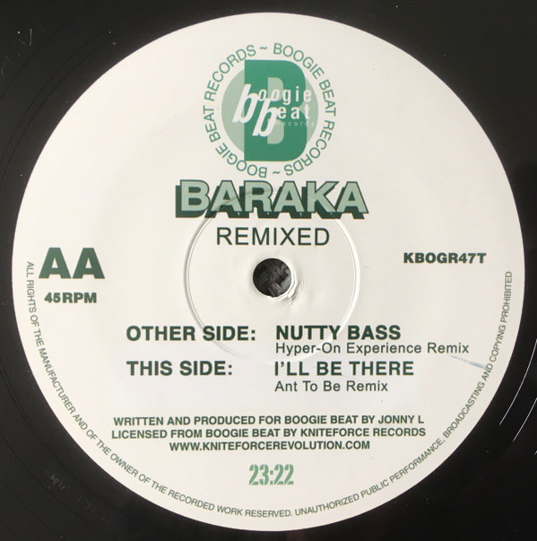Baraka - Nutty Bass (Hyper On Experience Remix) / I'll Be There (Ant To Be Remix) | Kniteforce Records (KBOGR47T)