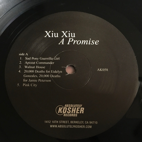 Xiu Xiu - A Promise | Absolutely Kosher Records (AK058) - 3