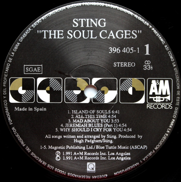 Sting - The Soul Cages | A&M Records (396 405-1) - 3