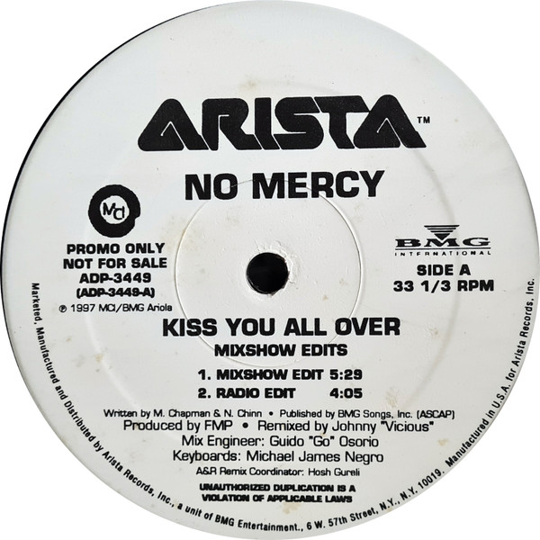 No Mercy - Kiss You All Over (Mixshow Edits) | Arista (ADP-3449) No Mercy - Kiss You All Over (Mixshow Edits) | Arista (ADP-3449)