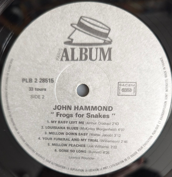 John Paul Hammond - Frogs For Snakes | Paris Album (PLB 2 28515) - 4 John Paul Hammond - Frogs For Snakes | Paris Album (PLB 2 28515) - 4