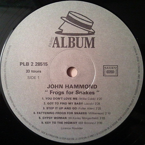 John Paul Hammond - Frogs For Snakes | Paris Album (PLB 2 28515) - 3 John Paul Hammond - Frogs For Snakes | Paris Album (PLB 2 28515) - 3