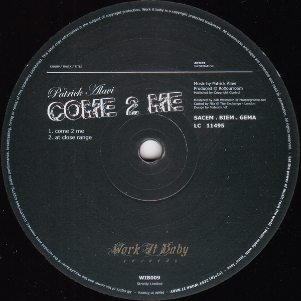 Patrick Alavi - Come 2 Me | Work It Baby (WIB009) - 4
