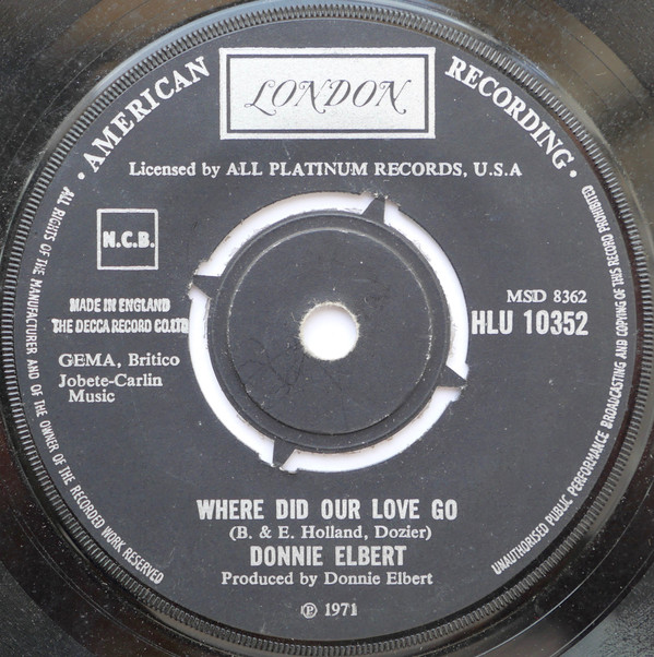 Donnie Elbert - Where Did Our Love Go / That's If You Love Me | London Records (HLU 10352) - main