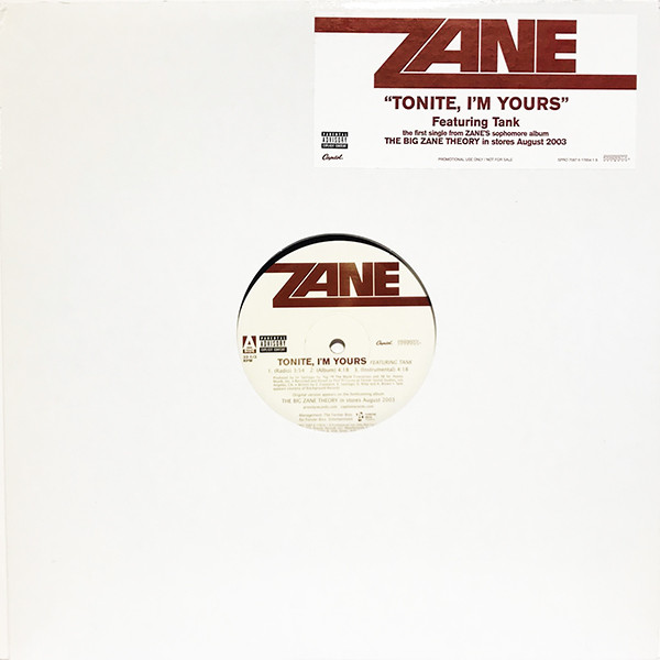 Zane - Tonite I'm Yours | Priority Records (SPRO 7087 6 17854 1 8)