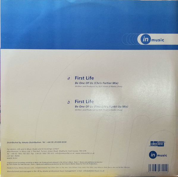 First Life - Be One Of Us | In Music Ltd (IN006) - 4
