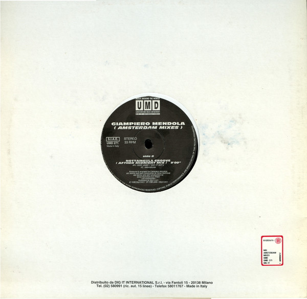 Giampiero Mendola - Amsterdam Mixes | Underground Music Department (UMD) (UMD 271) - 2