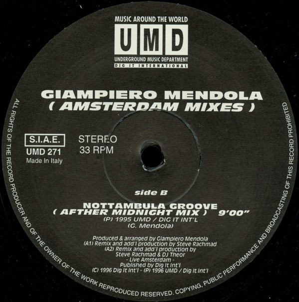 Giampiero Mendola - Amsterdam Mixes | Underground Music Department (UMD) (UMD 271) - 3