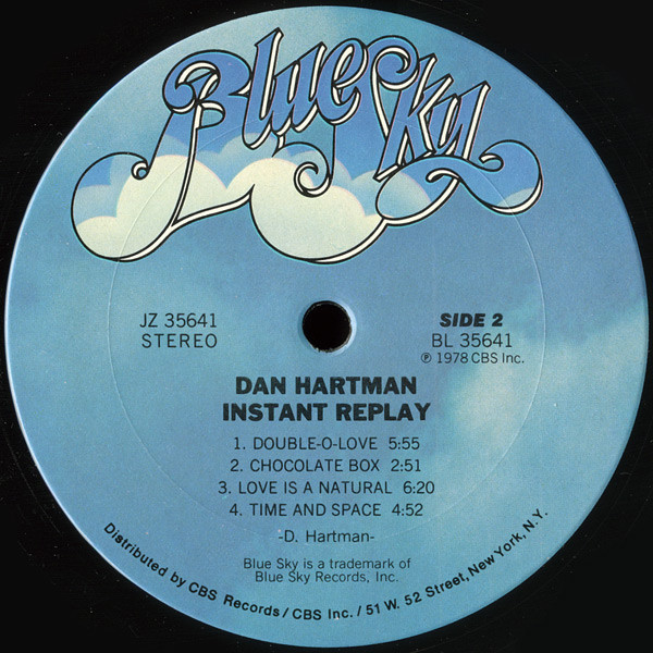 Dan Hartman - Instant Replay | Blue Sky (JZ 35641) - 4