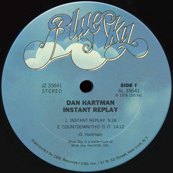 Dan Hartman - Instant Replay | Blue Sky (JZ 35641) - 3