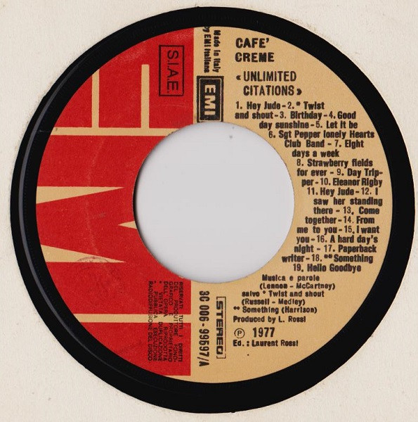 Café Crème - Unlimited Citations | EMI (3C 006-99597) - 3