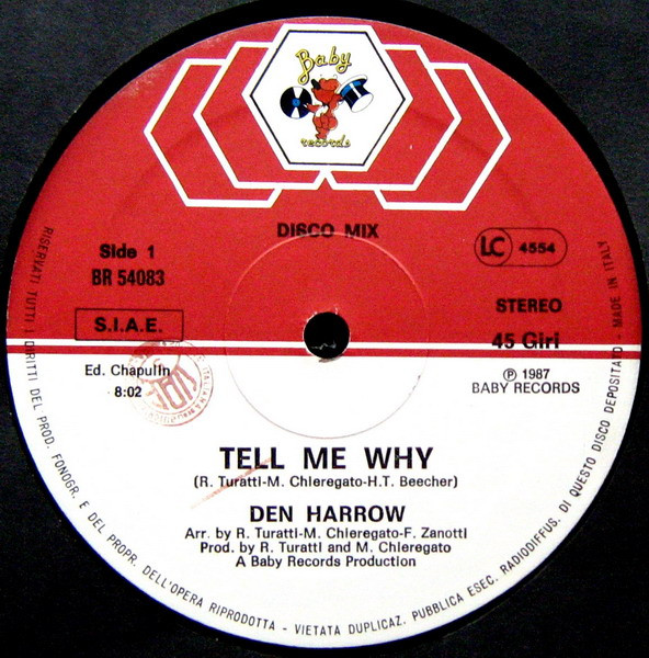 Den Harrow - Tell Me Why | Baby Records (BR 54083) - 3 Den Harrow - Tell Me Why | Baby Records (BR 54083) - 3