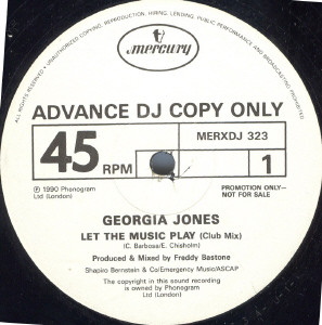 Georgia Jones - Let The Music Play | Mercury (MERXDJ 323)