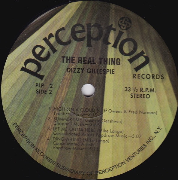 Dizzy Gillespie Featuring James Moody - The Real Thing | Perception Records (PLP 2) - 4