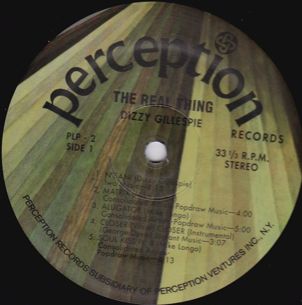 Dizzy Gillespie Featuring James Moody - The Real Thing | Perception Records (PLP 2) - 3