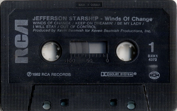 Jefferson Starship - Winds Of Change [Cassette] | RCA (BXK1 4372) - 3
