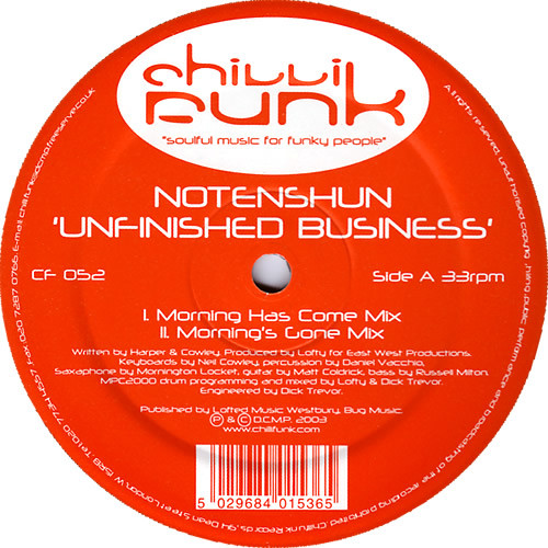 Notenshun - Unfinished Business | Chillifunk Records (CF 052) Notenshun - Unfinished Business | Chillifunk Records (CF 052)