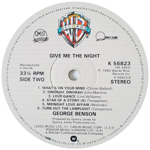 George Benson - Give Me The Night | Warner Bros. Records (K 56823) - 4 George Benson - Give Me The Night | Warner Bros. Records (K 56823) - 4
