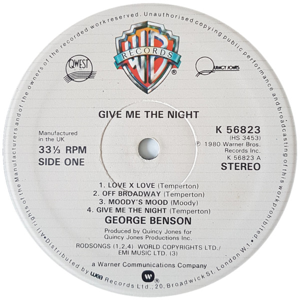 George Benson - Give Me The Night | Warner Bros. Records (K 56823) - 3 George Benson - Give Me The Night | Warner Bros. Records (K 56823) - 3