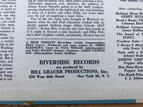 Wynton Kelly - Wynton Kelly | Riverside Records (RLP 12-254)